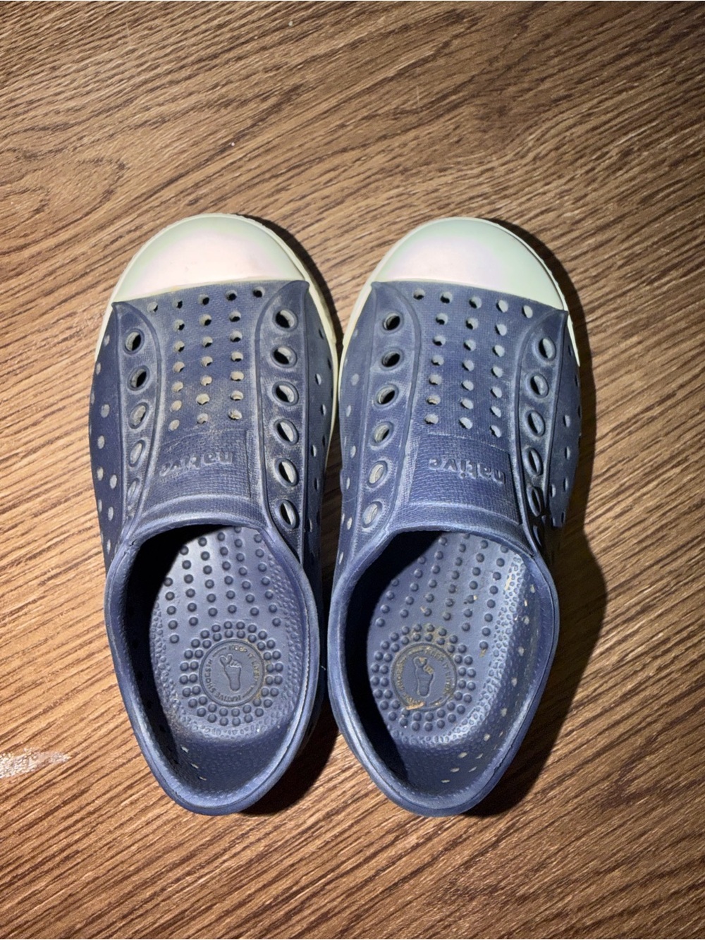 Native Kids Slip-On Water Shoes in Navy with White Toe